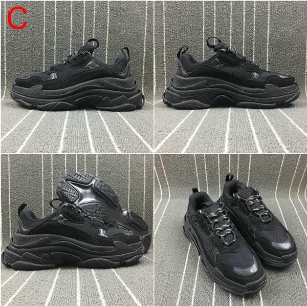 

2019 new fashion paris triple-s designer shoes low platform sneakers triple s mens casual women designer casual sports trainers zapatos lts, Black