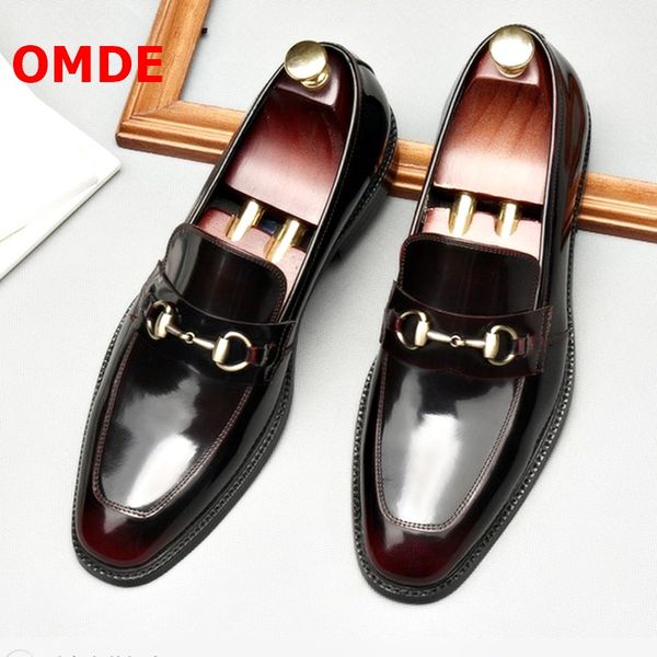 

omde luxury лакированной кожи мужская обувь дышащая нескользкую на формальные обувь мужчины платье summer man офис wedding men, Black