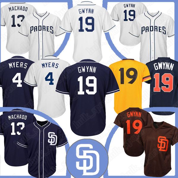 

13 Manny Machado jersey San Diego19 Tony Gwynn Padres jerseys 4 Wil Meyers 2019 new baseball jerseys