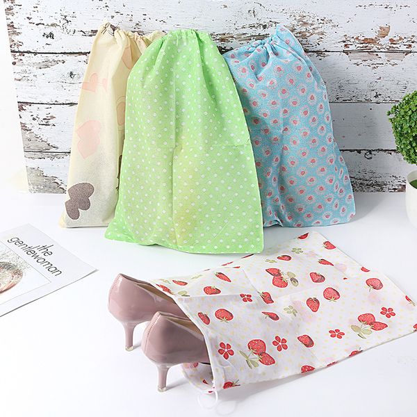

cute flower drawstring storage bag travel shoes underwear cosmetic makeup pouch sundries luggage organizer