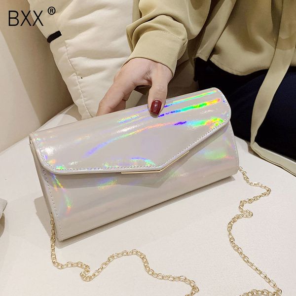 

bxx] laser solid color pu leather crossbody bags for women 2020 spring new shoulder messenger bag travel handbags hk841