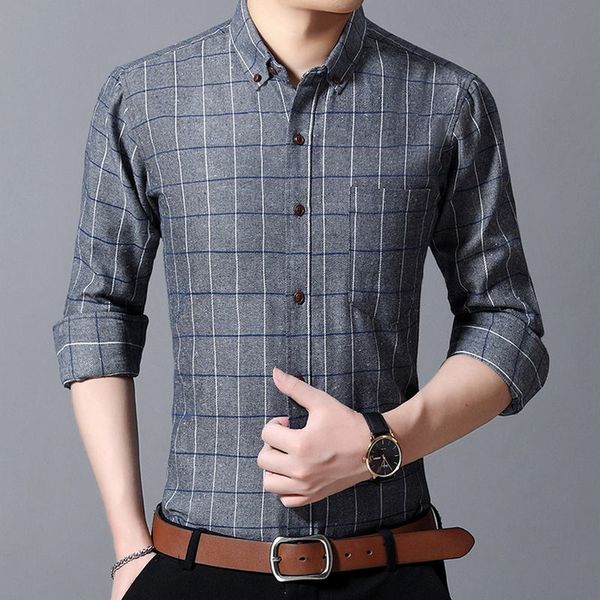 

new 2019 autumn fashion brand men clothes slim fit men long sleeve shirt plaid cotton casual shirt social plus size 5xl, White;black