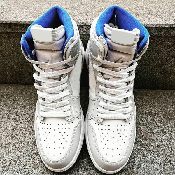

1 high zoom white racer blue 1s r2t mens basketball shoes nylon white grey purple sports sneakers trainers baskets des chaussures