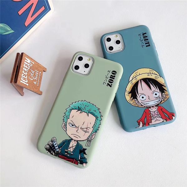 

one piece luxury matte phone case for iphone 6s 8p xr 11promax fashion straw hat boy and swordsman designer phone case back cover