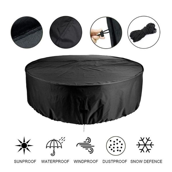

6 size waterproof anti-uv outdoor round furniture cover patio table chair set cover for garden protector