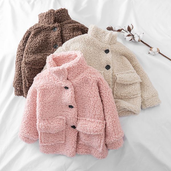 

2020 новая зимняя теплая куртка для твердых дети девочки мальчики овечьей шерсти пальто сгущаться теплое пальто верхняя одежда детский зимни, Blue;gray