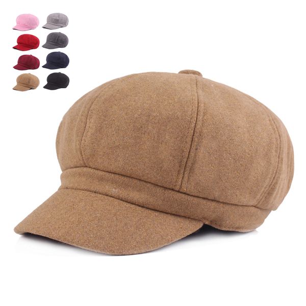 

fashion women berets winter hats for women octagonal cap painter hat men beret cap hat female vintage flat boinas gorras, Blue;gray