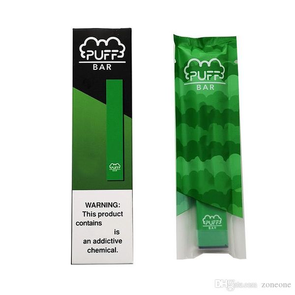 

Новый цвет Puff Bar Одноразовые Vape Pen 300+ затяжек 280mAh аккумулятор пустой стручок испарителем плоская ручка слоеного бар плюс