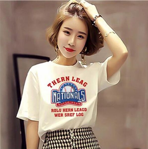 

2019 нова бела ђболка женка  коѬоким Ѭђкавом лео вободне  половиной Ѭђк, White