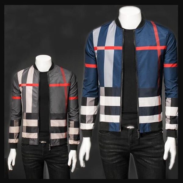 

mens designer jackets luxury stripe printing 4 styles stylish thin coat casual mens clothes plus asian size m-5xl wholesale men coat, Black;brown