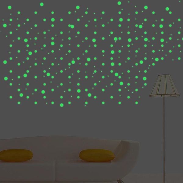 

luminous round dots wall sticker home decor glow in the dark switch sticker kids rooms bedroom ceiling diy decoration