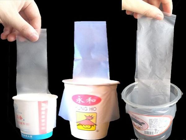 Limpar plástico transparente transparente bolsa bolsa em forma de baioneta em forma de copo Beverage Baging Bag Factory Atacado