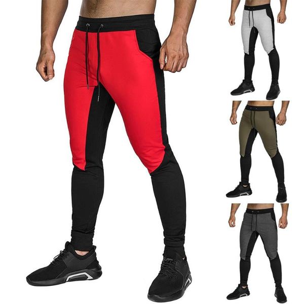 

men's gym fitness running pants sport jogging long trousers slim fit joggers sportswear workout training tight pants sweatpants, Black;blue