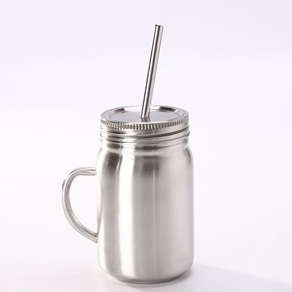 

500ml mason tumbler mason jar stainless steel double walled tumbler with handle lids and leak proof lid water bottle