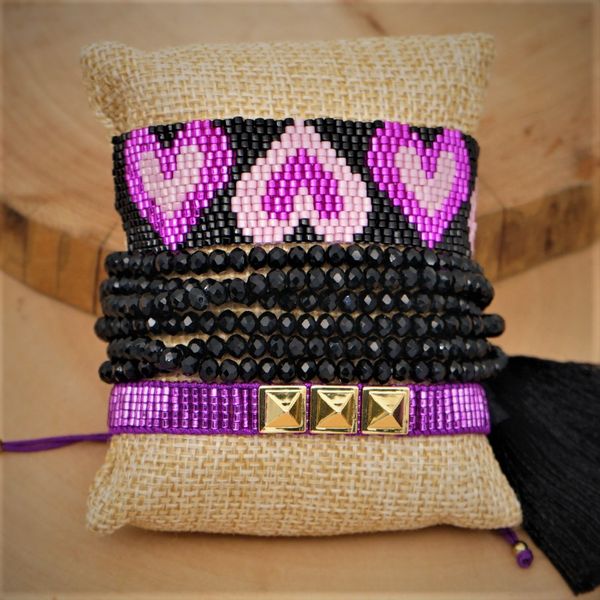 

go2boho pulseras mujer moda 2019 miyuki bracelet women mecican jewelry heart bracelets handmade armband crystal tassel weeding, Golden;silver