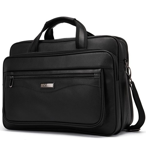 

briefcases for men leather 15.6 inch lapbag large capacity travel business shoulder bag handbag lapbriefcase male