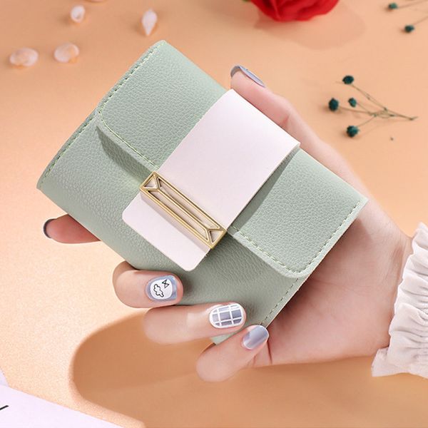 

2018 new short wallets for female fashion trend stitching color small fresh wallet quality ladies wild small purse tide, Red;black