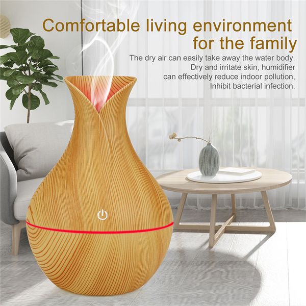 

vase electric aroma диффузор wood grain ультразвуковой увлажнитель воздуха эфирное масло ароматерапия прохладный туман maker для дома креати