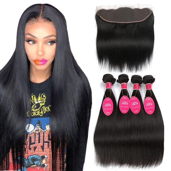 

Whole ale brazilian traight human hair bundle with 4 x13 lace frontal ear to ear lace frontal with traight human hair exten ion