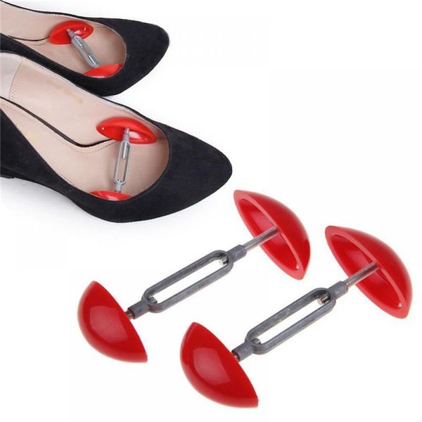 

2pc portable red mini shoes stretchers expander width extender adjustable shoe keeper men women plastic shoe shaper sale, White;pink