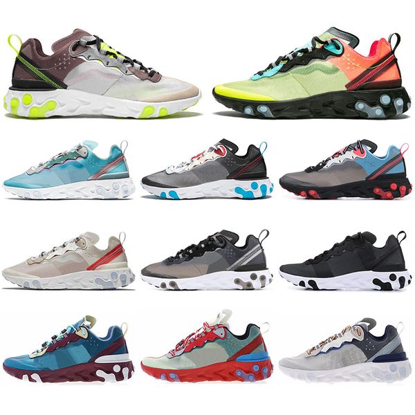 

with socks volt racer pink react element 87 55 men women running shoes dark grey desert sand breathable sports sneakers