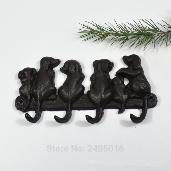 

cast iron dog key holder for wall/dog key hook/rack. perfect for dog leashes, keys. decorative tail hanger