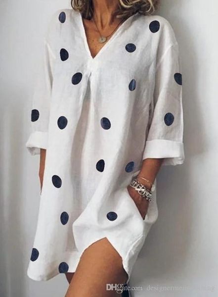 

5xl женские летние v-образным вырезом платья вскользь горошек сыпучие сплит платье мода женщины одежда, Black;gray