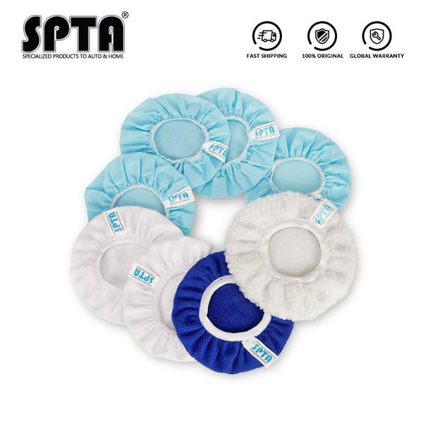 

spta multi size polishing bonnet buffer pad microfiber bonnet pad cover for car paint care waxing 5pcs/8pcs polish disc bonnets