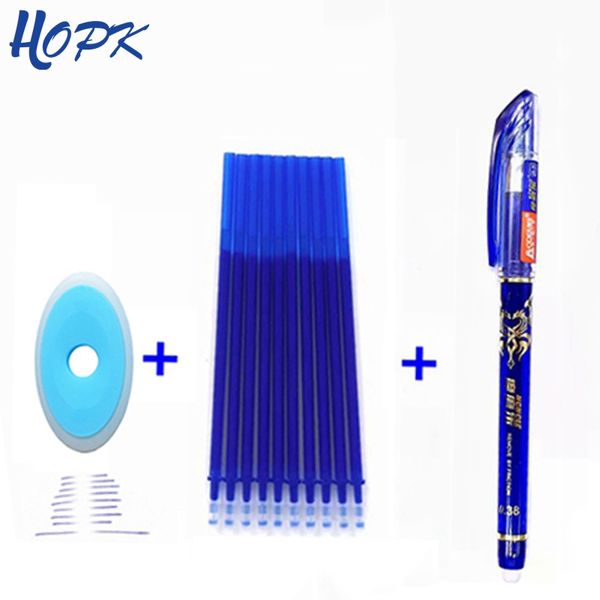 

3/12pcs/set erasable pen 0.38mm washable handle blue black red erasable gel pen refill rod school office writing stationery