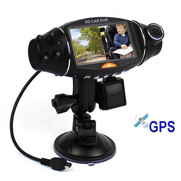 

car dvr camera car dvr gps dual hd 720p night vision dual lens hidden recorder camera dash cam 2.7 inches video recorder ir