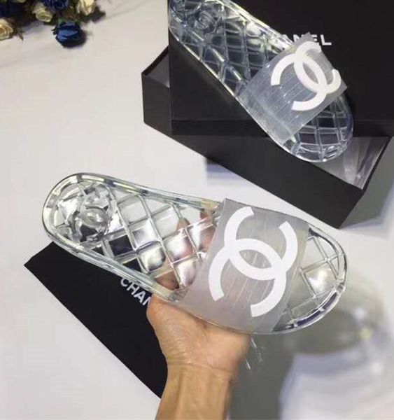 

фирменные мужчины clear пвх flat slide сандал пляж трусы дизайнер женщина письмо printed пвх подошва повседневного трусы, Blue;gray