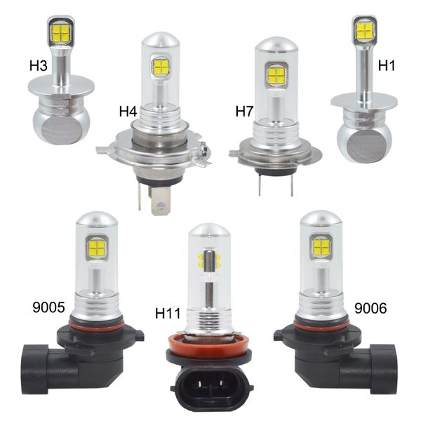 

2pcs h1 h3 h7 h8 h11 hb4 9006 hb3 9005 car light white 6000k 3000lm led car fog lamp auto lights daytime running light 12v 24v