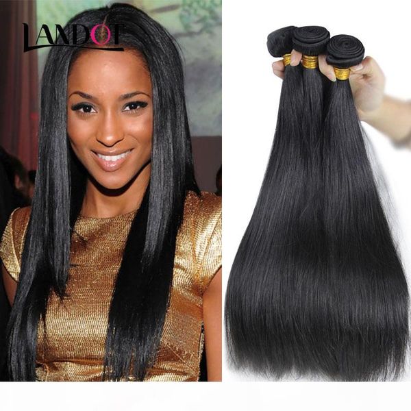 

brazilian virgin human hair weave bundles unprocessed brazillian peruvian indian malaysian cambodian straight body wave remy hair extensions, Black