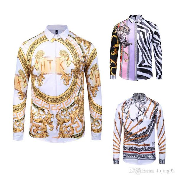 

2018 все новые autunno мужские дизайнерские рубашки autunno inverno harajuku medusa sociale moda плед camicie casual da uomo manica lunga ca, White;black