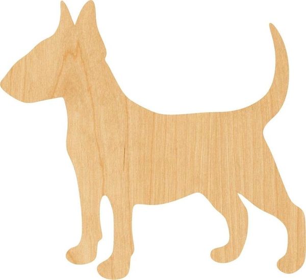 

bull terrier wooden laser cut out shape - great for crafting - hobbyist - d.i.y. projects other hand tools