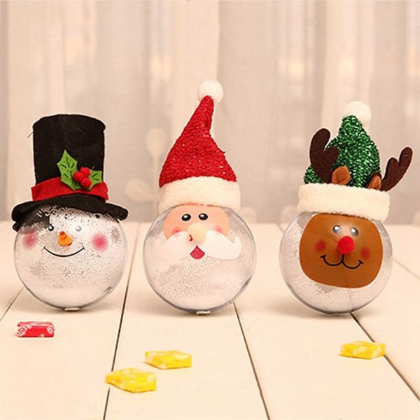 

1pc christmas hanging decoration dolls foam snow transparent balls glowing ball ornament for christmas tree pendant home party