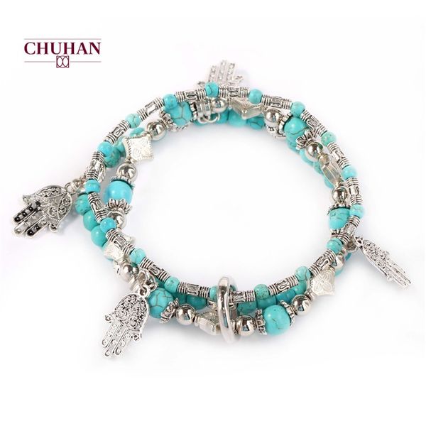 

chuhan brand new design charm bracelets for women jewelry a set of vintage bracelets c7, Black