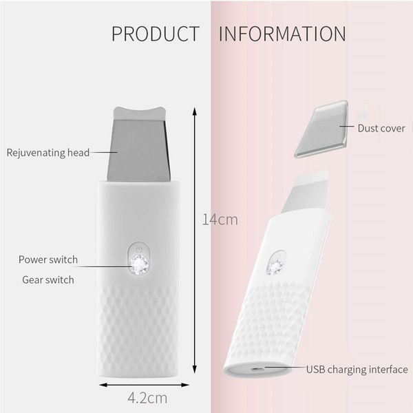

professional facial skin scrubber ion face cleaning peeling rechargeable skin care device