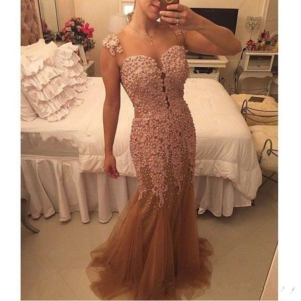 

2019 новое поступление арабское платье vestido де феста sheer аппликация жемчуг вечерние платья русалки длинные платья выпускного вечера ves, Black;red