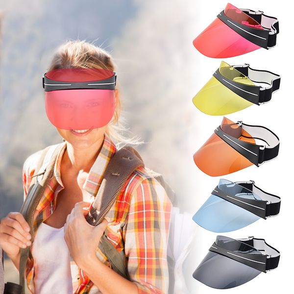 

plastic clear sun visor hat outdoor sports beach travel golfing visor hat cap cycling outdoor sports beach cap, Black;white