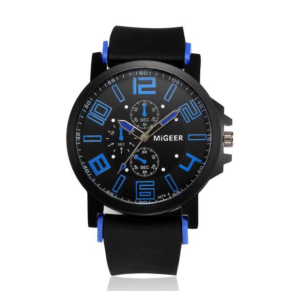 

new silicone strap men fashion silicone strap sport cool quartz hours wrist analog watch new arrival hipping #03, Slivery;brown
