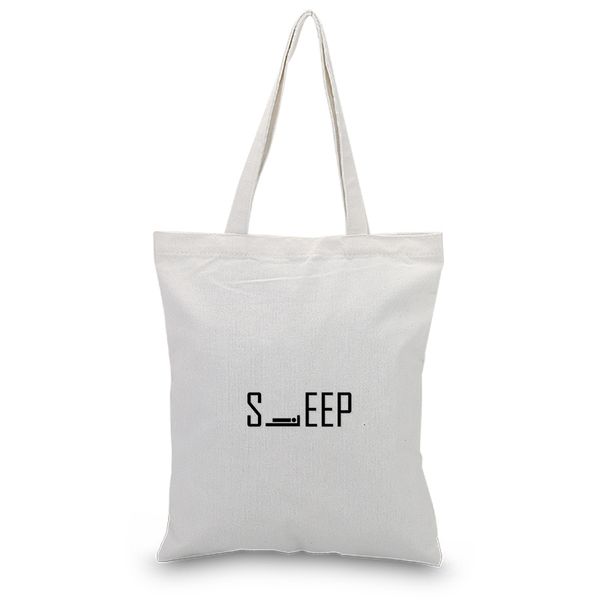 

canvas tote bag funny text pattern shopping bag custom print logo text diy daily use eco ecologicas reusable recycle