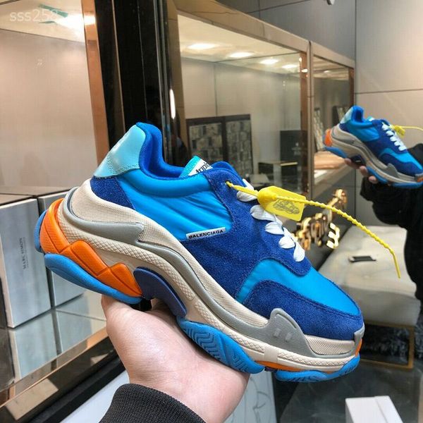 

2020 new fashion europe and america sneaker triple genuine shoes for men's women beige black sports shoe size 35-45