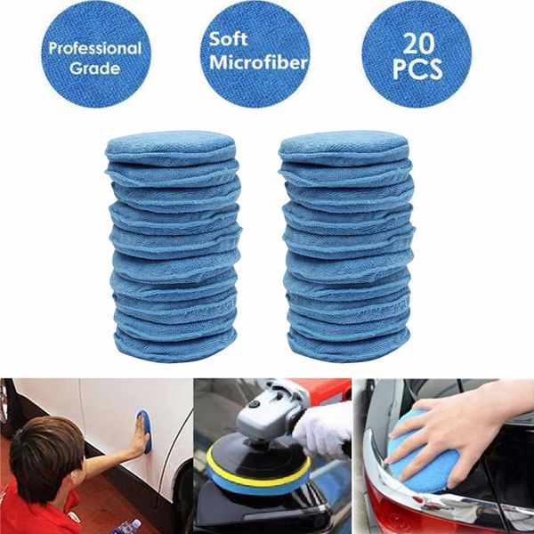 

20pcs car polishing pads microfiber wax applicator sponge kits for car cleaning new arrival dropshipping