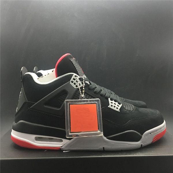

air бред баскетбол обувь 4s чикаго black red new выпущенный brand designer mens спортивный тренер спортивные кроссовки размер 40-47
