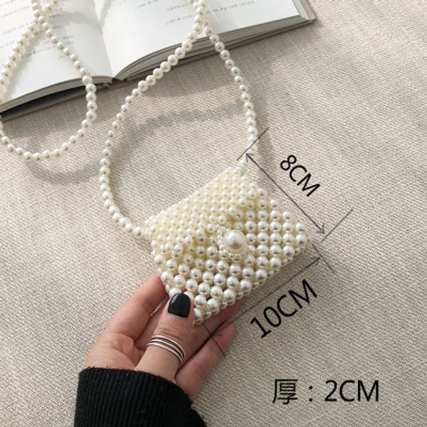 

clothing match mini pearl bag hand-knit beaded bag dinner tote clothing accessories sewing boxes& storage, Black
