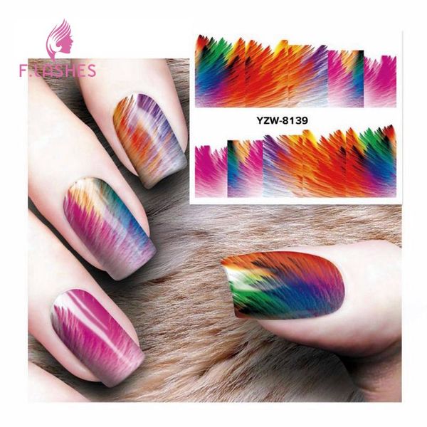 

water decals nail art stickers harajuku print fashion water transfer nail sticker art decals stickers paper gel 1pcs, Black