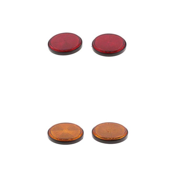 

red & orange round reflectors reflective universal for motorcycle dirt bike