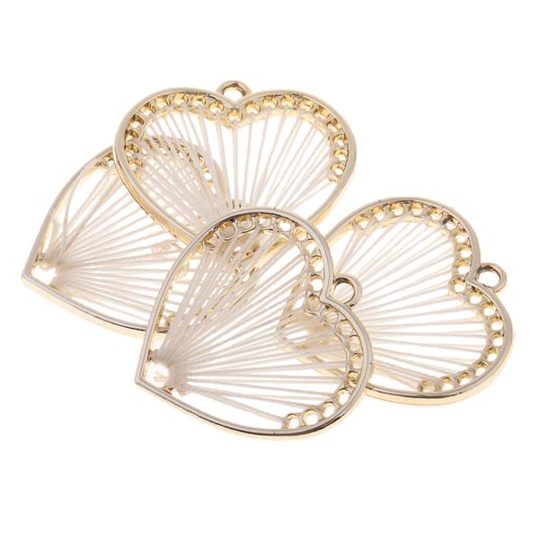 

4pcs love heart/flower alloy charms pendants hollow for dangle earring craft, Black