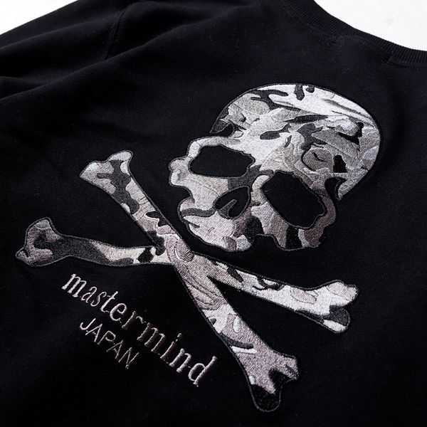 

горячая дизайнерская толстовка новая мода tide марка толстовка мужские толстовки повседневная череп вышивка с длинным рукавом пуловер улична, Black